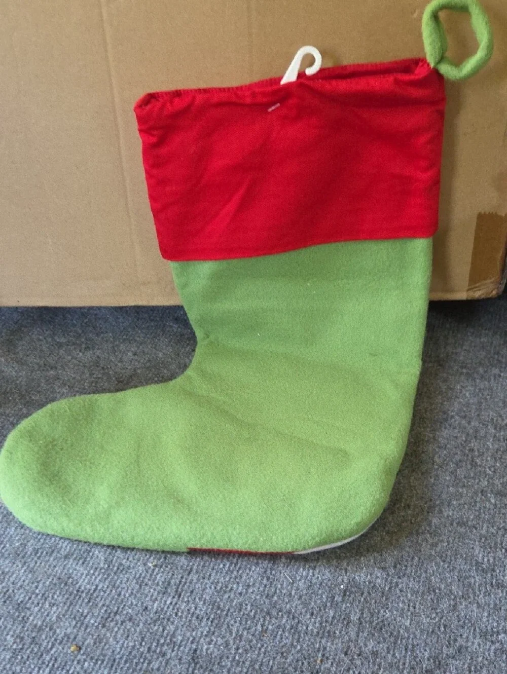 Target Holiday Stocking in Green and Red with Santa Appliqué